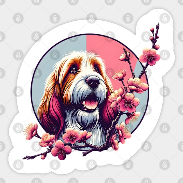 Petit Basset Griffon Vendeen's Spring Cherry Blossoms Joy Sticker by ArtRUs